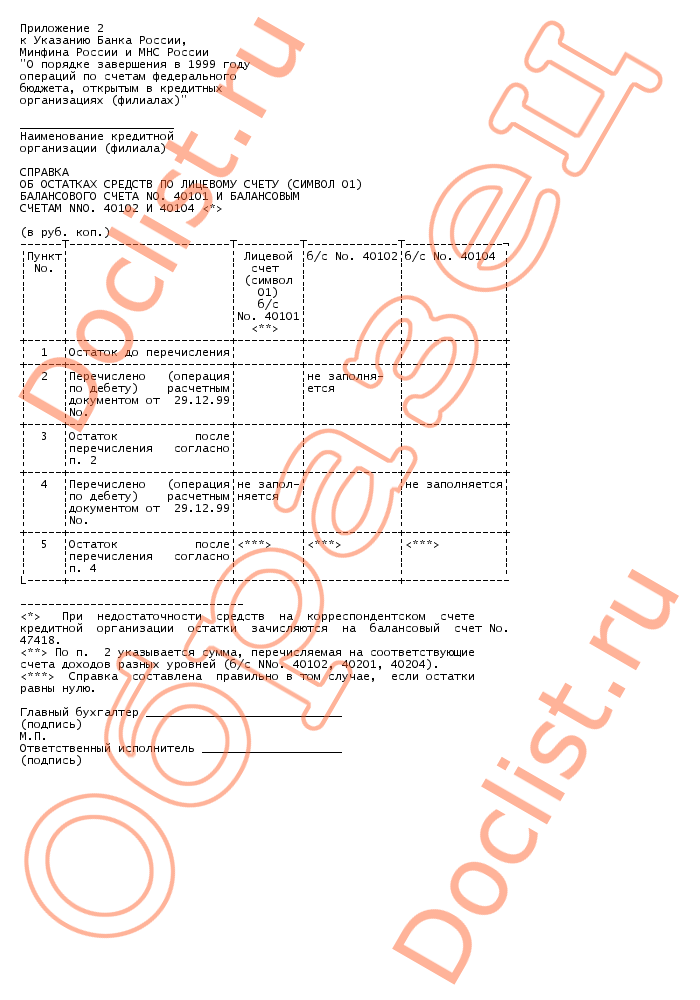 Справка об остаточной балансовой стоимости образец